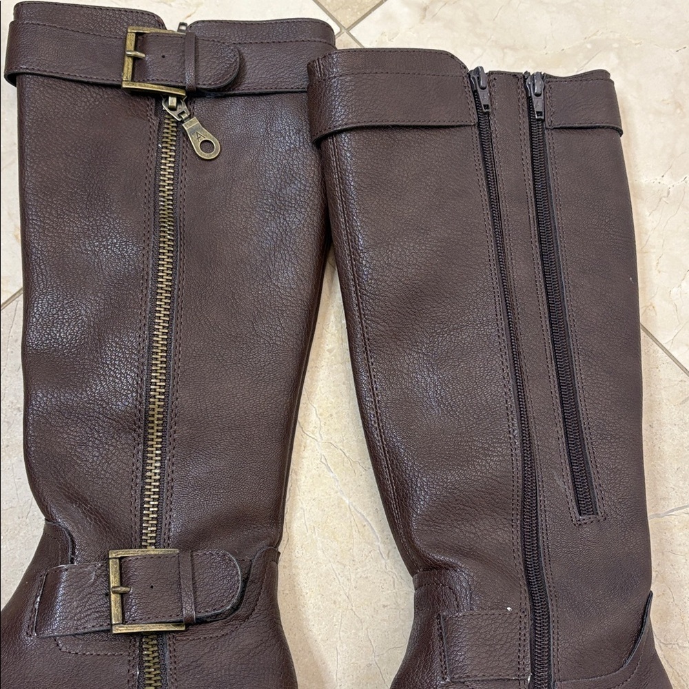 ⭐️ Aerosoles Ride Around Dark Brown Expandable Calf Ridging Boots - size 6 - Picture 4 of 9
